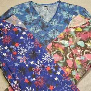 3 Size M B Scrubs Brand Scrub Tops
